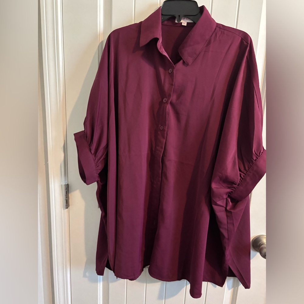 IRRESISTIBLY CHIC HALF SLEEVE OVERSIZED BLOUSE